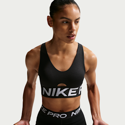 Nike Pro Indy Plunge Orta Destekli Pedli Kadın Spor Sütyeni görsel 3