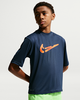 Детские шорты Nike Swim Hydroguard Big Kids' (Boys') Dri-FIT UV Short Sleeve Top