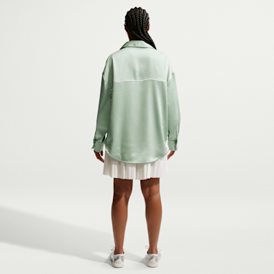 Nike Sportswear Oversize Saten Uzun Kollu Kadın Üstü görsel 5