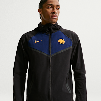 Nike Inter Milan Tech Windrunner Nike Tam Boy Fermuarlı Dokuma Erkek Futbol Ceketi