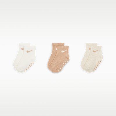 Nike Baby Swoosh Ankle Gripper Socks (3-Pairs)