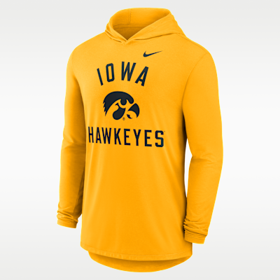 Playera de manga larga con gorro universitaria Nike Dri-FIT para hombre Iowa Campus Arch