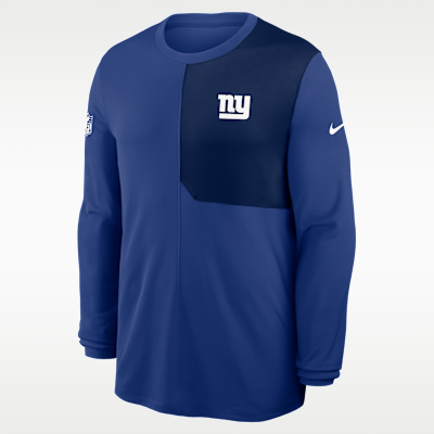 Playera de manga larga Nike Dri-FIT de la NFL para hombre New York Giants Sideline Coach