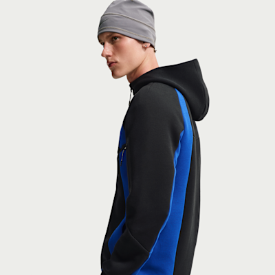 Nike Tech Renk Bloklu Tam Boy Fermuarlı Fleece Windrunner Erkek Ceketi görsel 2