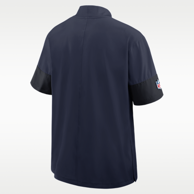 New England Patriots Sideline Coach Men's Nike NFL 1/2-Zip Short-Sleeve Jacket