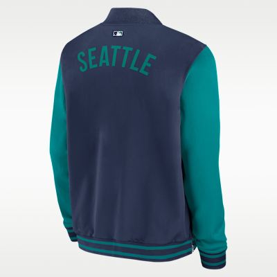Seattle Mariners Authentic Collection Dugout Men's Nike MLB Full-Zip Bomber Jacket