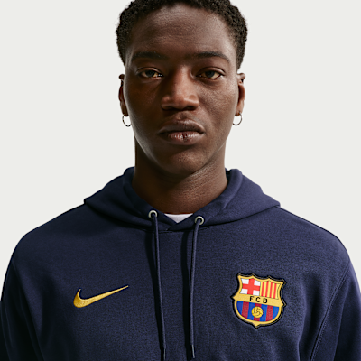 Nike FC Barcelona Club Nike Fransız Havlu Kumaşı Erkek Futbol Kapüşonlu Sweatshirt'ü görsel 3