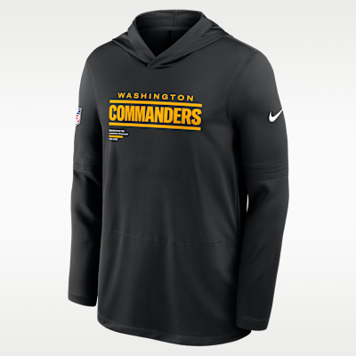 Washington Commanders Pure Fury Sideline Men's Nike Dri-FIT NFL Long-Sleeve Hooded Top