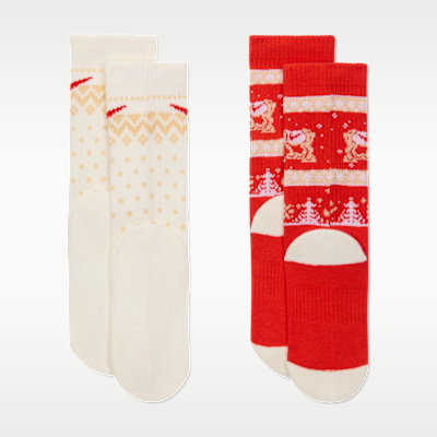 Nike Little Kids' Dri-FIT Fairisle Crew Socks (2 Pairs)