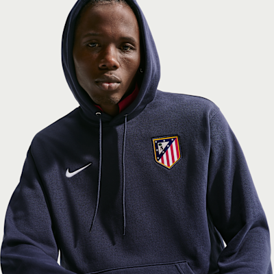Nike Atlético Madrid Club Nike Fransız Havlu Kumaşı Erkek Futbol Kapüşonlu Sweatshirt'ü görsel 3