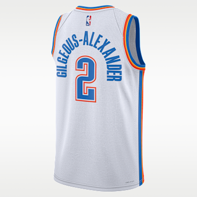 Jersey Nike Dri-FIT de la NBA Swingman para hombre Shai Gilgeous-Alexander Oklahoma City Thunder 2022/23 Association Edition