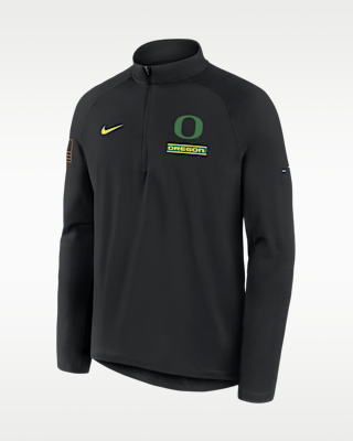 Мужские Oregon 2026 Military Appreciation Stride Nike Dri-FIT College 1/2-Zip Long-Sleeve Top