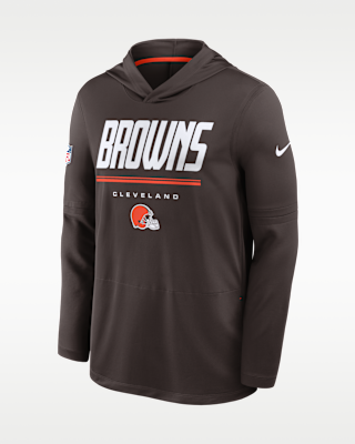 Мужские  Cleveland Browns Sideline Nike Dri-FIT NFL Long-Sleeve Hooded Top