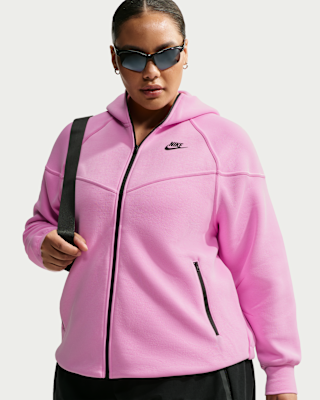 Женское худи Nike Sportswear Tech Fleece Windrunner Full-Zip Hoodie (Plus Size) для бега