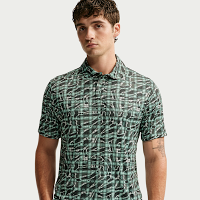 Nike Par Dri-FIT Tartan Camo Print Erkek Golf Polo Üstü