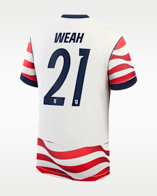 Мужские джерси Timothy Weah USMNT 2026 Stadium Home Nike Dri-FIT Soccer Jersey
