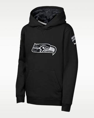 Детское худи Seattle Seahawks Salute to Service Sideline Club Big Kids' Nike NFL Pullover Hoodie