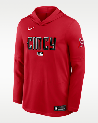 Мужские  Cincinnati Reds City Connect Nike Dri-FIT MLB Long-Sleeve Hooded Top
