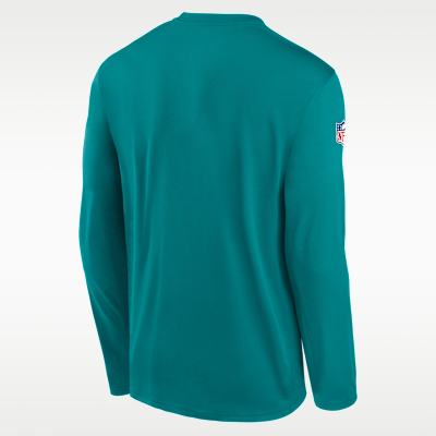 Miami Dolphins Alt Legend Small Logo Men's Nike Dri-FIT NFL Long-Sleeve T-Shirt
