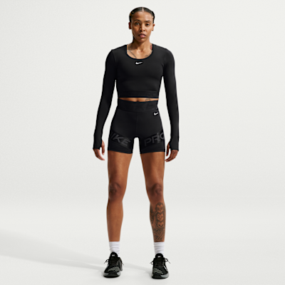 Nike Pro 365 Dri-FIT Crop Uzun Kollu Kadın Üstü görsel 4