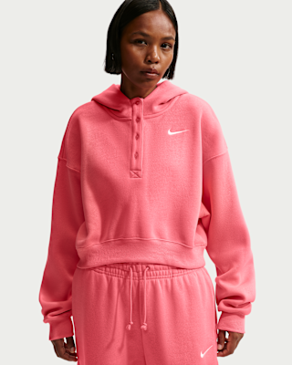 Женское худи Nike Sportswear Phoenix Fleece Oversized Cropped Henley Hoodie