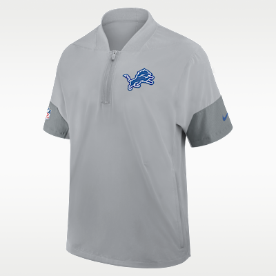 Detroit Lions Sideline Coach Men's Nike NFL 1/2-Zip Short-Sleeve Jacket