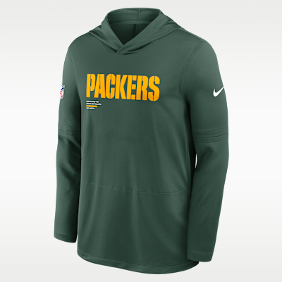 Playera de manga larga Nike Dri-FIT de la NFL con gorro para hombre Green Bay Packers Pure Fury Sideline