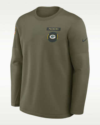 Мужские  Green Bay Packers Salute to Service Sideline Triumphant Win Coach Nike NFL Pullover Crew