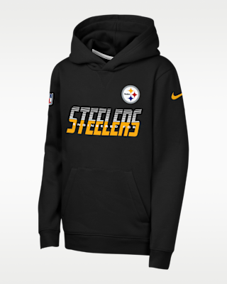 Детское худи Pittsburgh Steelers Sideline Big Kids' Nike Dri-FIT NFL Pullover Hoodie