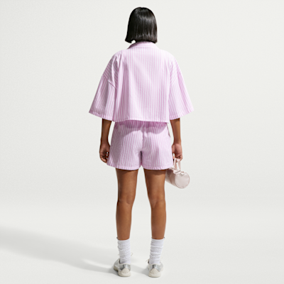 Nike Sportswear Chill Poplin Oversize Çizgili Kadın Üstü görsel 5