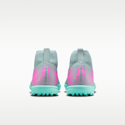 Tacos de fútbol para pasto sintético (turf) de corte high para niños de preescolar y grandes Nike Jr. Mercurial Superfly 10 Academy