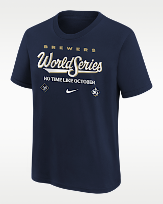 Детская футболка Milwaukee Brewers 2026 World Series Participant Big Kids' Nike MLB