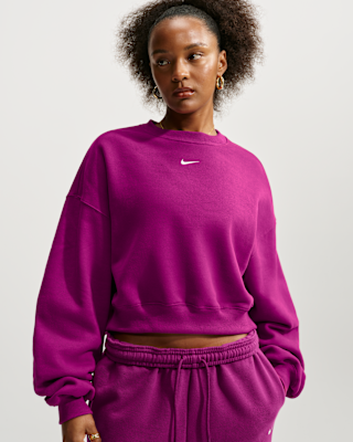 Женские Nike Studio Fleece Medium Weight Oversized Cropped Crew