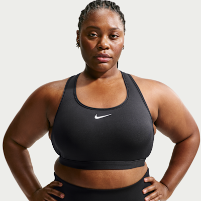 Nike Swoosh Orta Destekli Pedli Kadın Spor Sütyeni (Büyük Beden)