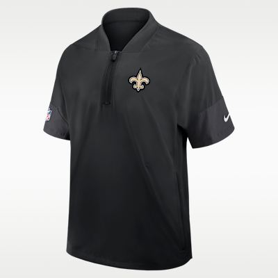 New Orleans Saints Sideline Coach Men's Nike NFL 1/2-Zip Short-Sleeve Jacket