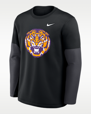 Мужская футболка LSU Sideline Coach Nike Therma-FIT College Long-Sleeve