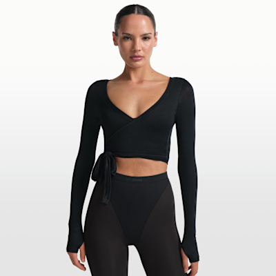 NikeSKIMS Stretch Knit Women's Long-Sleeve Wrap Top