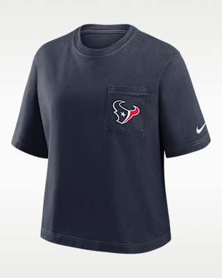 Женская футболка Houston Texans Rewind Pocket Boxy Nike NFL