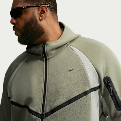 Nike Tech Renk Bloklu Tam Boy Fermuarlı Fleece Windrunner Erkek Ceketi görsel 8