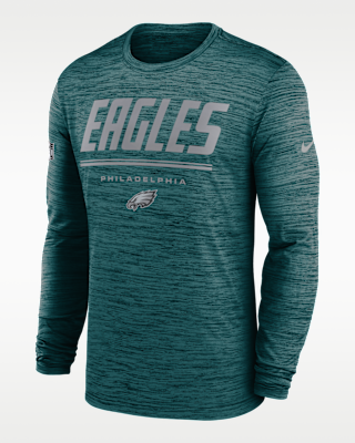 Мужская футболка Philadelphia Eagles Sideline Team Issue Velocity Nike Dri-FIT NFL Long-Sleeve
