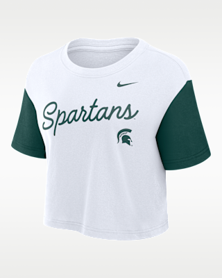 Женская футболка Michigan State Script Nike Dri-FIT College Cropped