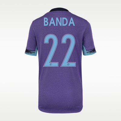 Jersey Nike Dri-FIT de la NWSL tipo réplica para niños talla grande Barbra Banda Orlando Pride visitante Stadium