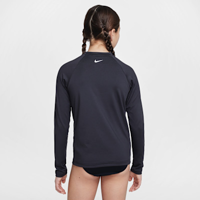 Playera hydroguard de manga larga Dri-FIT para niña talla grande Nike Swim