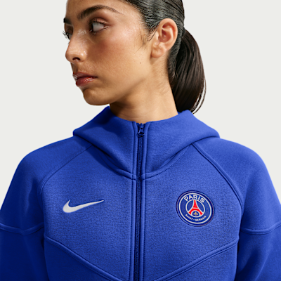 Nike Paris Saint-Germain Tech Fleece Windrunner Tam Boy Fermuarlı Nike Football Kadın Kapüşonlu Üstü görsel 3