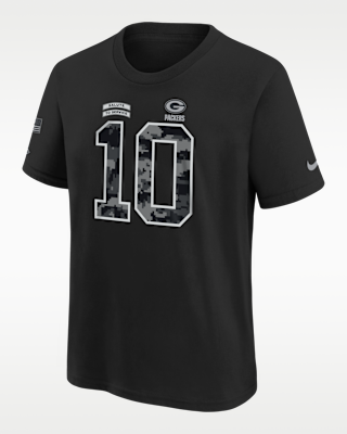 Детская футболка Jordan Love Green Bay Packers Salute to Service Big Kids' Nike NFL