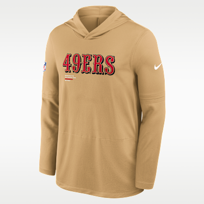 San Francisco 49ers Pure Fury Sideline Men's Nike Dri-FIT NFL Long-Sleeve Hooded Top