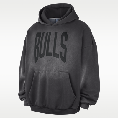 Nike Chicago Bulls Standard Issue Therma-FIT Fleece Washed Erkek Kapüşonlu Basketbol Üstü