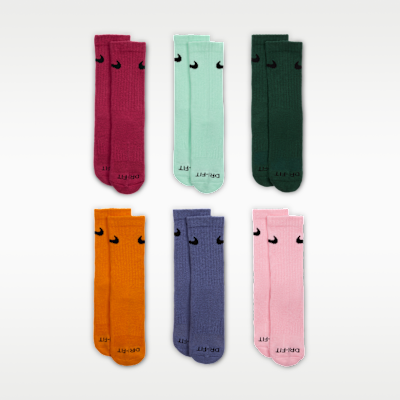 Nike Dri-FIT Performance Basics Little Kids' Crew Socks (6 Pairs)
