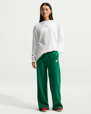 Женские  Nike Sportswear Club Fleece Mid-Rise Wide-Leg Sweatpants