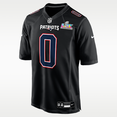 Jersey Nike de la NFL Game Fashion para hombre Christian Gonzalez New England Patriots Super Bowl LX